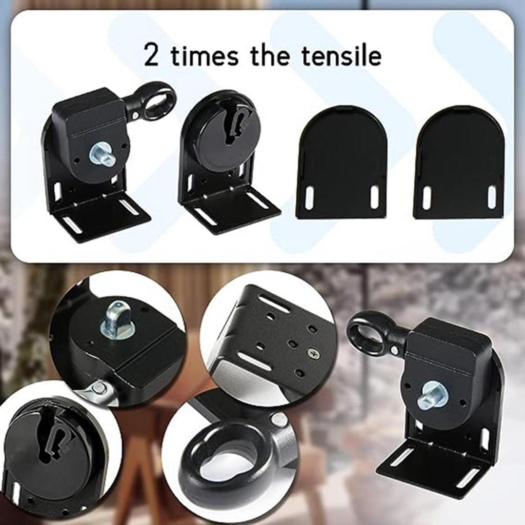 Exterior Sun Shades Replacement Mounting Brackets Curtain Accessories Cordless Crank Kit for Yard Backyard Balcony Garden Porch