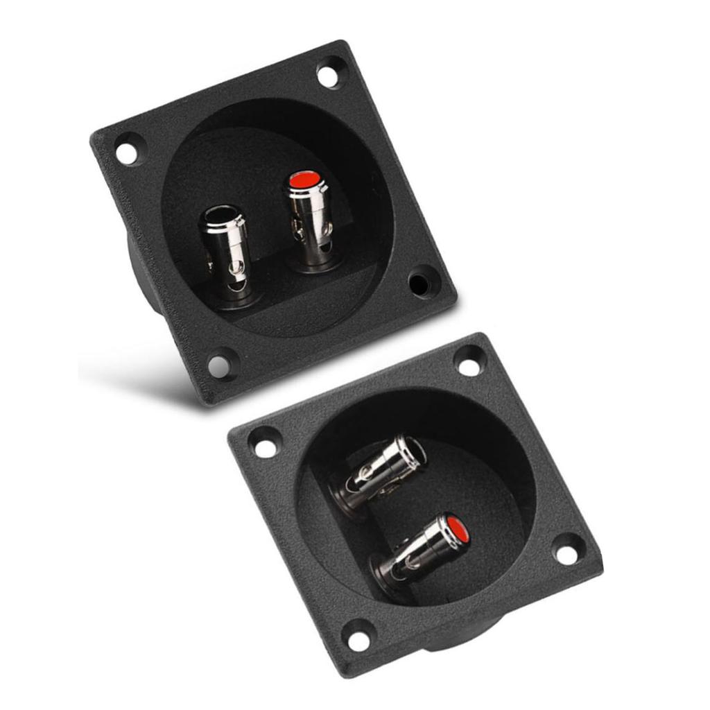 2 Pcs Speakers Terminal Box Push Spring Type 2 Binding Post Cable Connector Acoustic Components