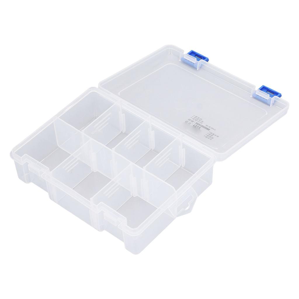 Small Parts Organizer 7 Grids Clear Storage Box PP Plastic Compartment Storage Container with