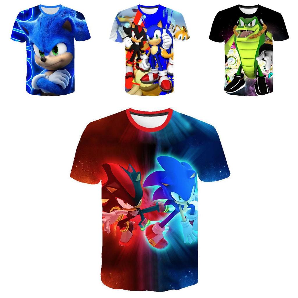 Stylish Sonic The Hedgehog Kids T-shirt With Colorful Cartoon Design For Boys And Girls