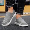 Fashion Mens Casual Canvas Shoes Men Soft Loafers Breathable Slip on Flats Male Vulcanized Shoes Driving Shoes Simple Comfy Walking Shoe