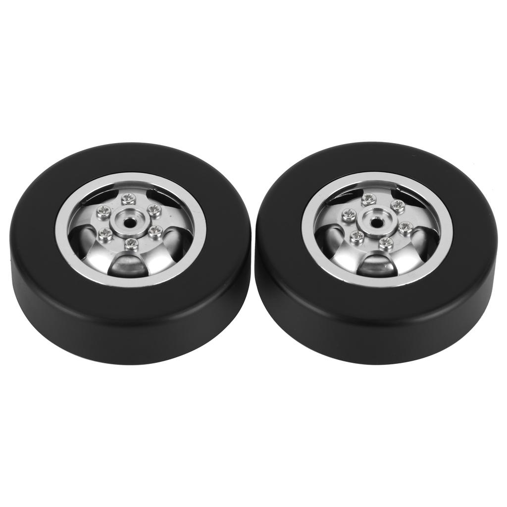 2pcs Aluminum Alloy Drift Tire RC Car Parts Accessories Fit for WPL D12 RC Truck 54mmSilver