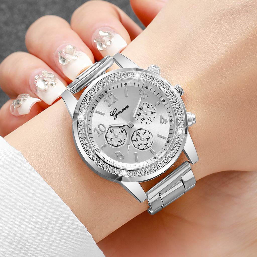 Fashion Rhinestone Women Watches Ladies Alloy Band Arabic Dial Analog Quartz Wrist Watches
