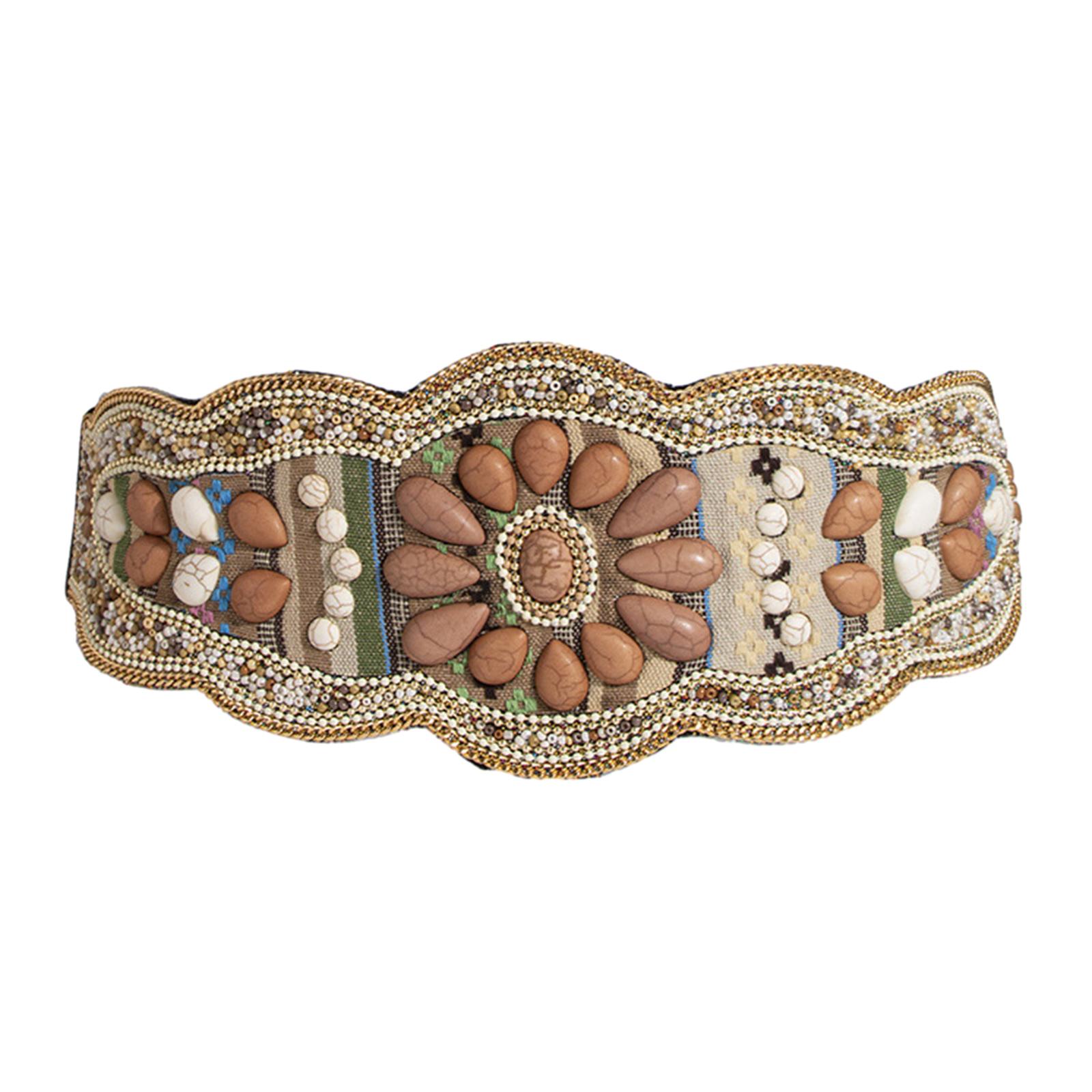 

Элегантные поясные ремни для джинсов Брючный ремень Ручная вышивка бисером Женские украшения для тела с инкрустацией красивыми бусинами 4