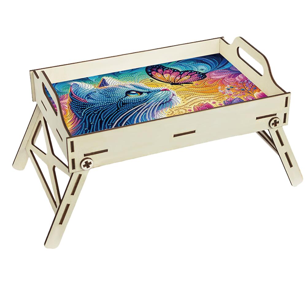 5D DIY Diamond Painting Serving Tray Wooden Diamond Art Tableware Manager Tray Diamond Decorative Serving Tray Home Decor Gift