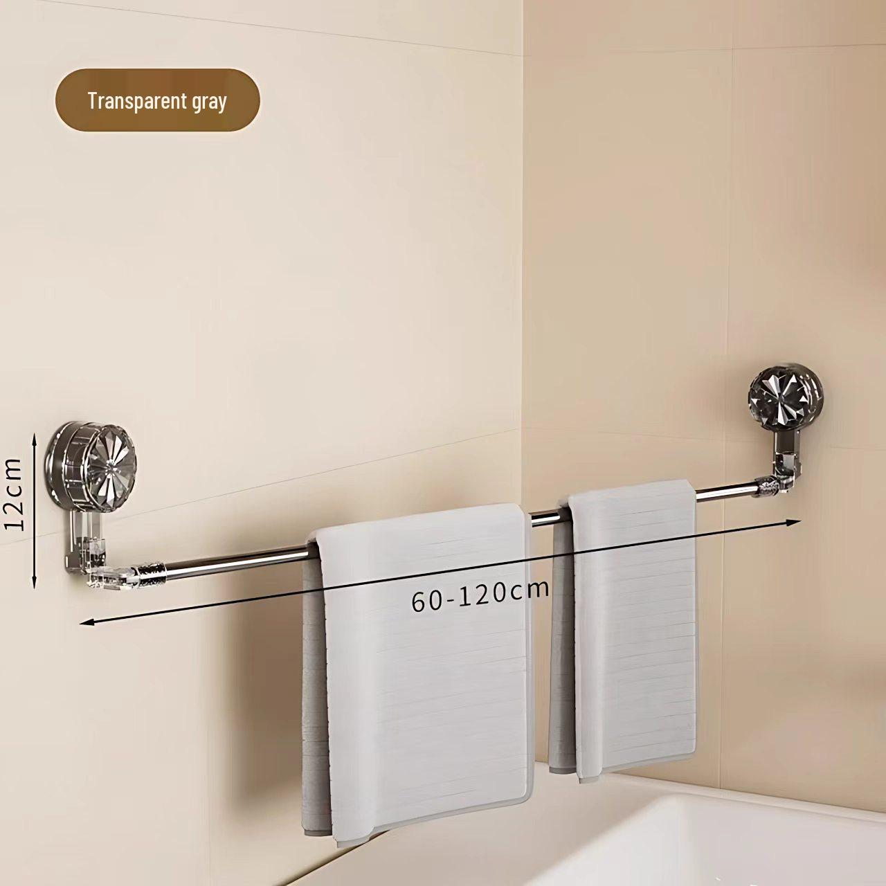 Rotating Telescopic Suction Cup Towel & Shoe Rack - Punch-Free Bathroom Storage Solution
