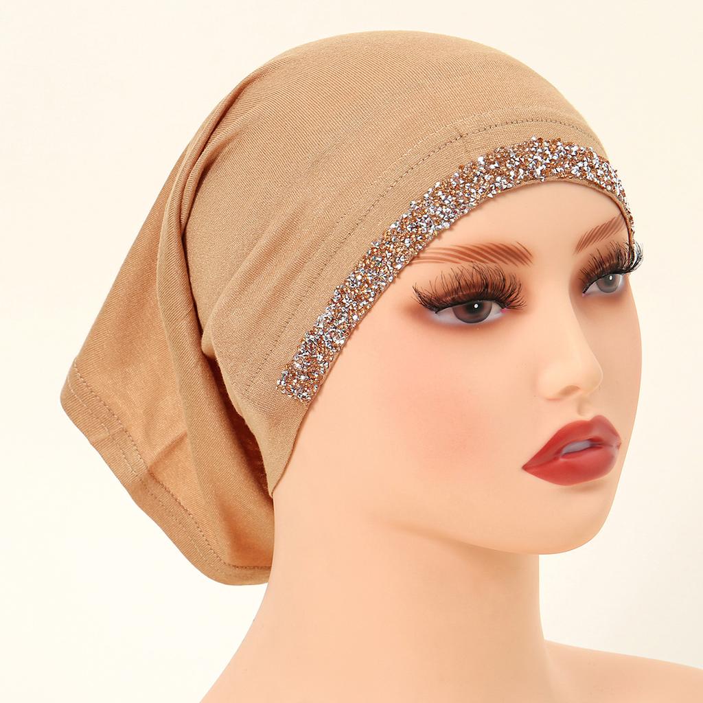 Modal Baumwolle Rauten Unterkappe Dehnbarer Hijab Schlicht Weiche Haube Muslimische Frauen Elastischer Innerer Hijab Turban Islam Unterschal