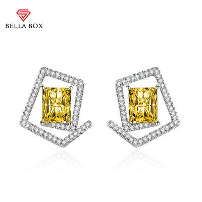 Geometrische quadratische Ohrringe, Zirkon-Ohrringe, modische Damen-Party-Accessoires