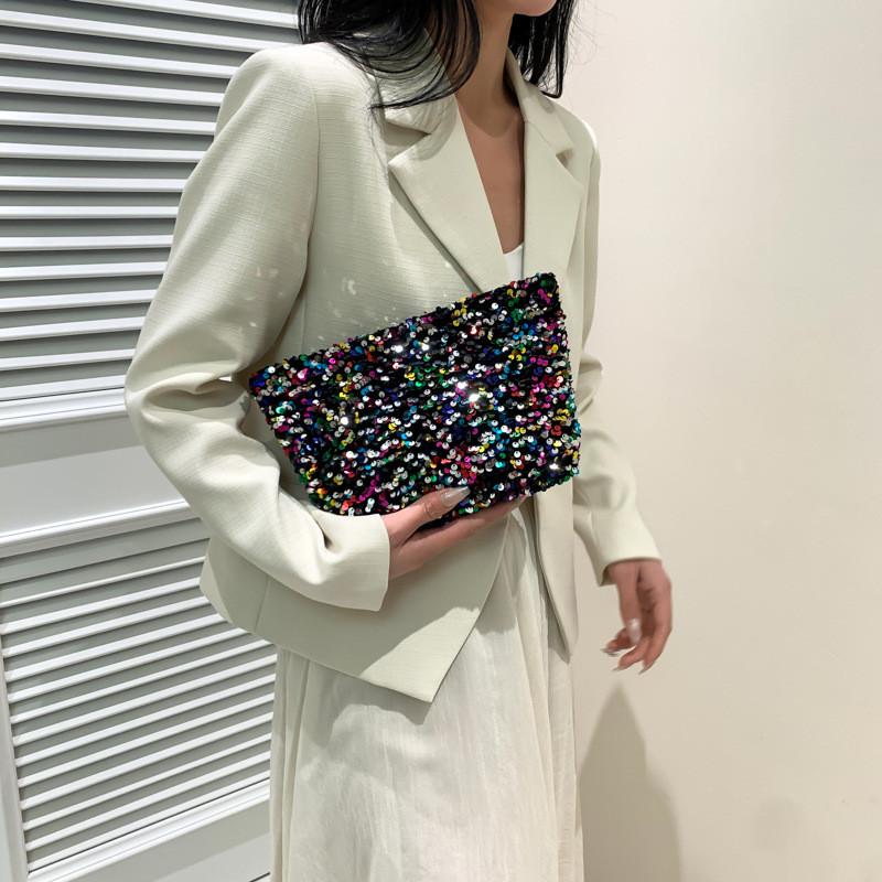 Trendy Large Capacity Crossbody Bag For Women With Chic Sequins And Stylish Design