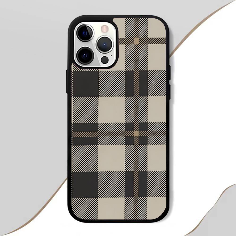 Plaid Fashion Phone Case Mobile Suitable For Apple 17 Air 16 PRO MAX 15 14 13 12 11 Patch Black Hard Shell