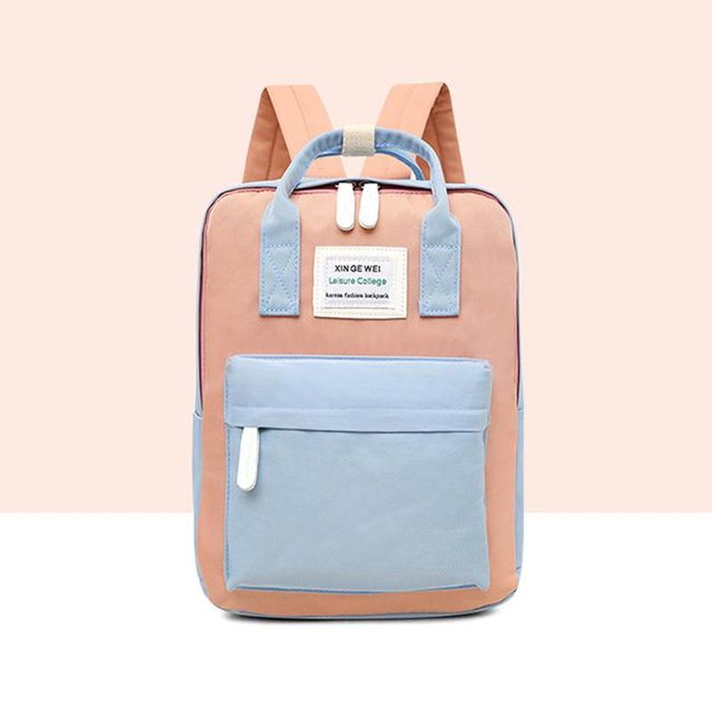 Canvas Backpack Preppy Style School Knapsack for Teenager Girls Large Capacity Travel Bags