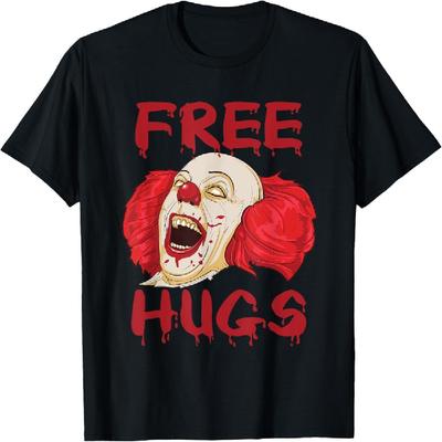 Kostenlose Umarmungen Halloween Böser Killer Gruseliger Clown Horror Geschenk T-Shirt