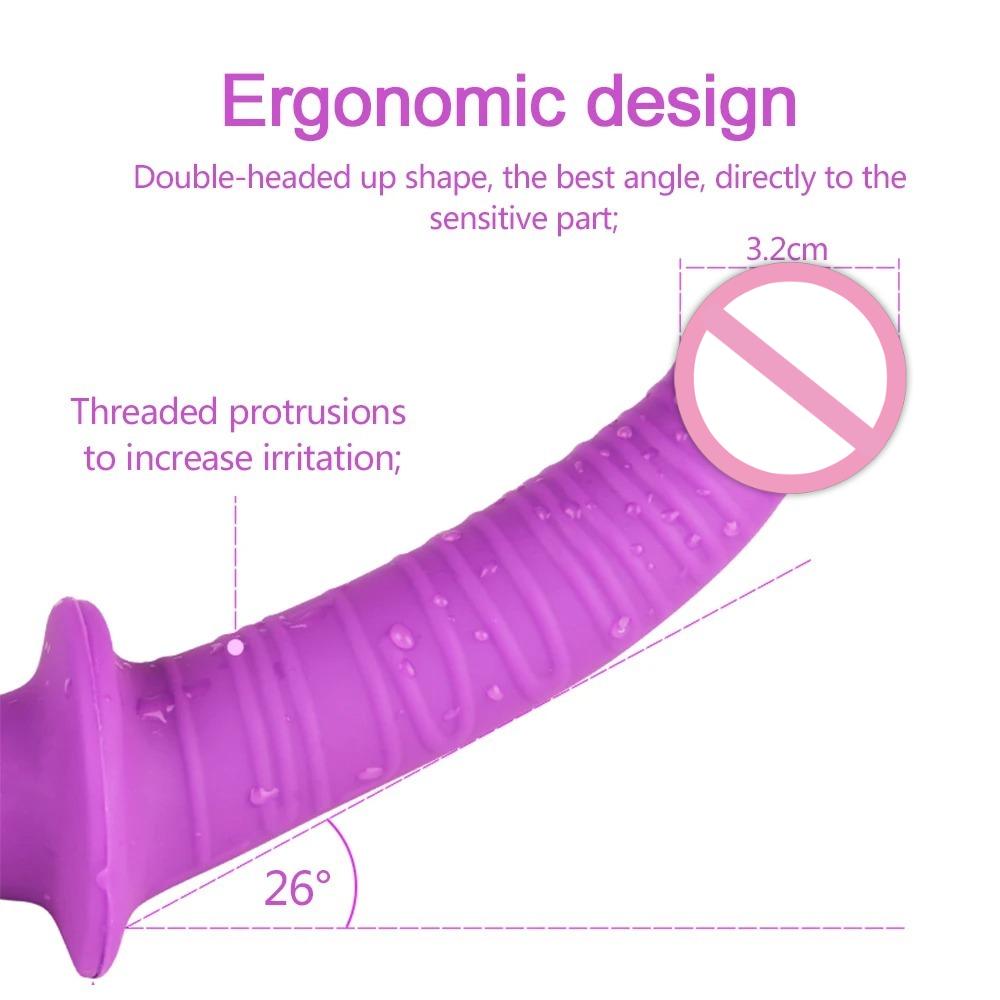 Strap On Double Dildo Clitoris Stimulator Anus Vagina Massage G Spot Dildo Penis Strapless Strapon Sex Toys for Lesbian Women