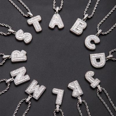 High-End Zircon Letter Necklace: Rock Candy-Inspired DIY Accessory - Versatile, Fashionable & Fade-Resistant