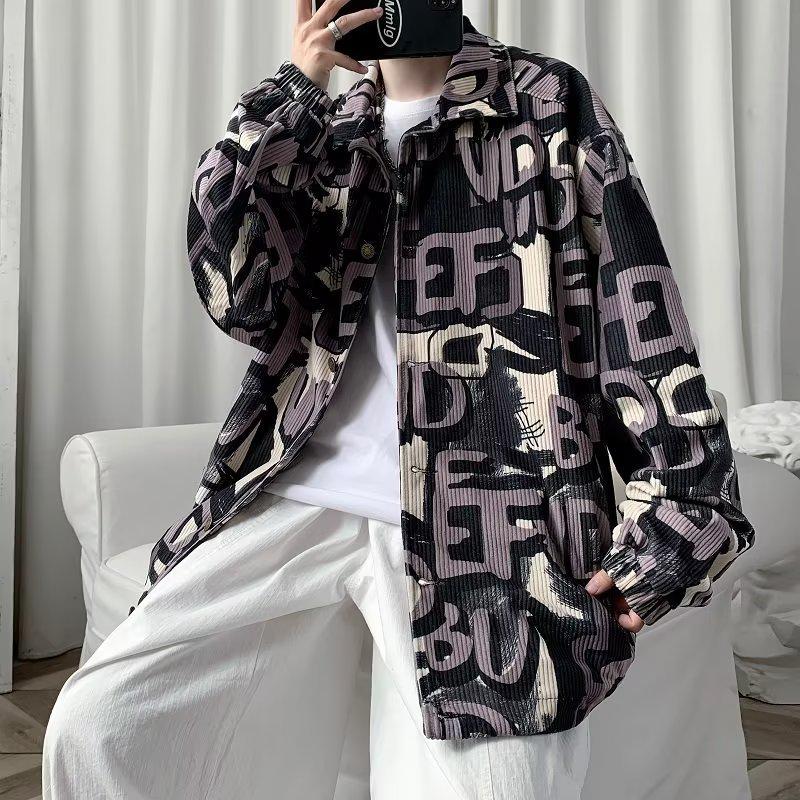 Мужская модная весенне-осенняя вельветовая куртка в стиле хип-хоп L