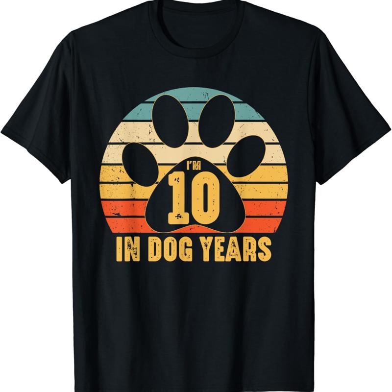 I_m 10 In Dog Years Funny 70 Yr Old Vintage 70th Birthday T Shirt S разноцветный