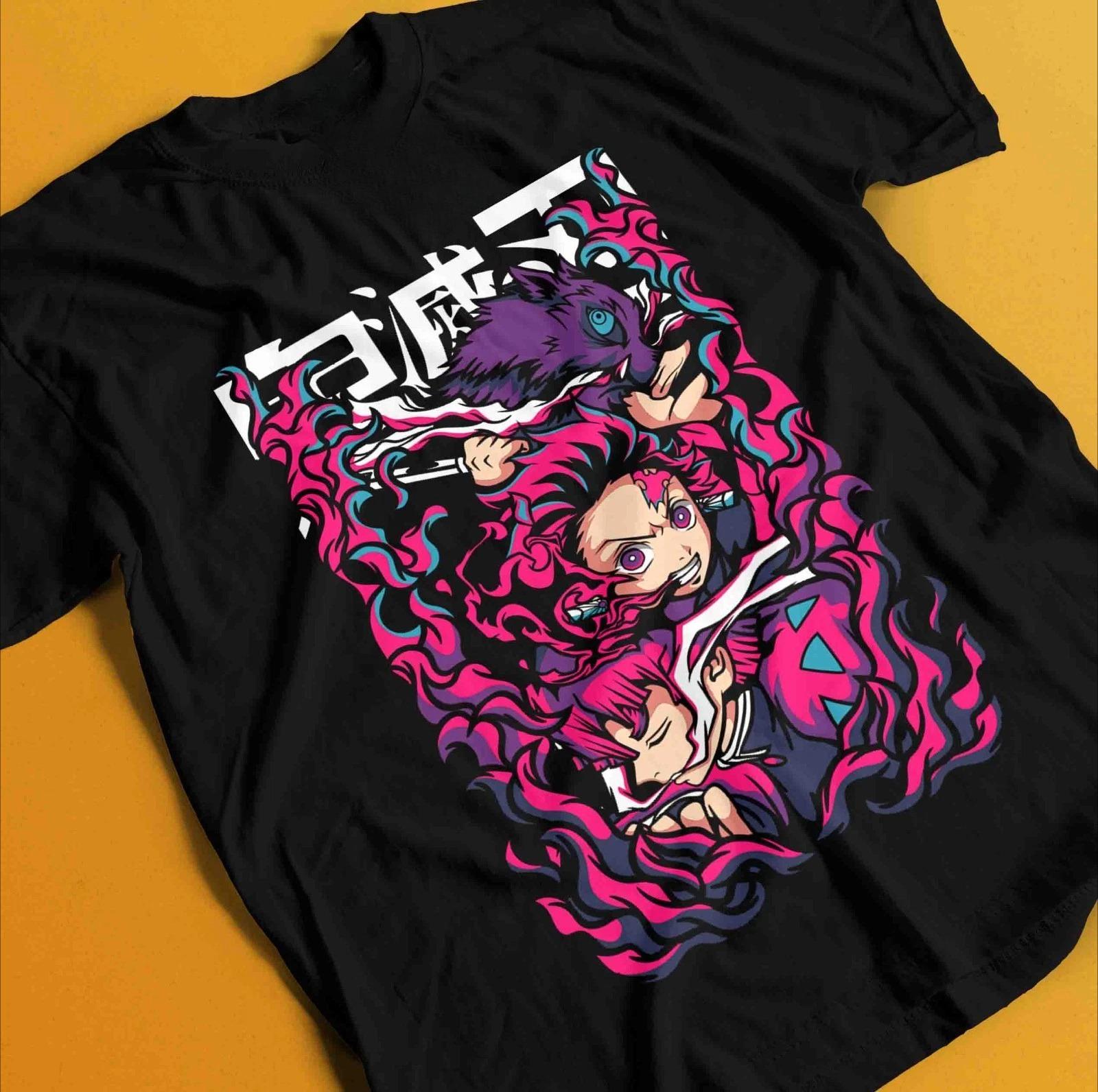 

Demon Slayer Shirt Tanjiro Tshirt Zenitsu TShirt Muzan Doma Tee Inosuke Nezuko Summer Unisexs and Womens Breathable Tshirt Top S