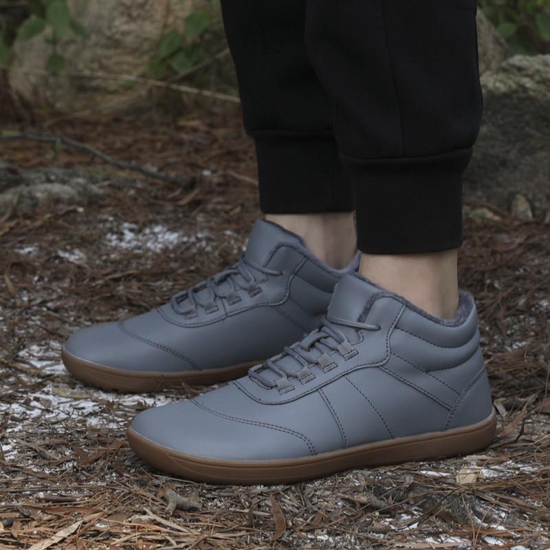 Warm Winter Snow Boots Men Women - Fleece Lined Short Calf Outdoor Slip-On Shoes With Anti-Slip Rubber Sole