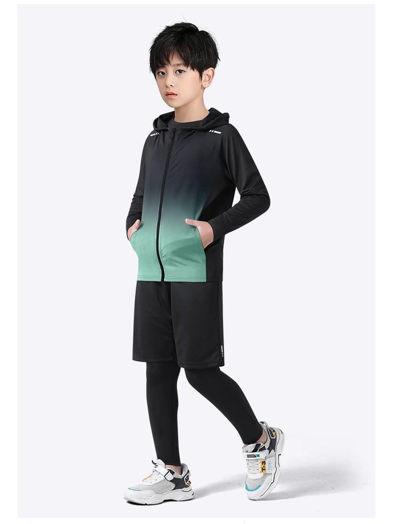 Autumn Quick-Drying Sports Suit: Boys' Basketball & Football Training Outfit with Tight-Fitting Winter Fitness Clothes for Teens