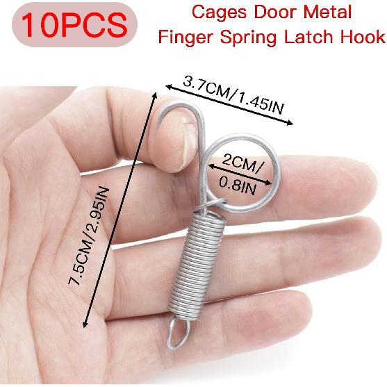 10pcs Spring Latch Hook for Cat, Bird, Rabbit Cages, Compatible with Large Bird, Parrot, Cat