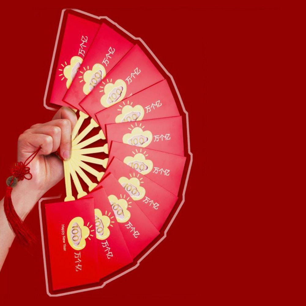 Chinese Style Chinese New Year Red Packet Decorative Fan Shape Hongbao Spring Festival