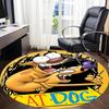 1pc CatDog Office Round Area Rug, Under Office Chairs Bedroom Living Room Home Decor, Room Deco