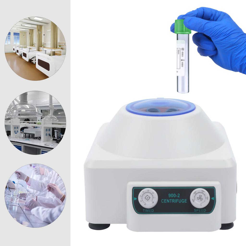Electric Centrifuge Machine, 6×20ml Capacity,4000rpm Adjustable Speed,0-60min Timer, 110V Lightweight ABS Lab Centrifuge Machine