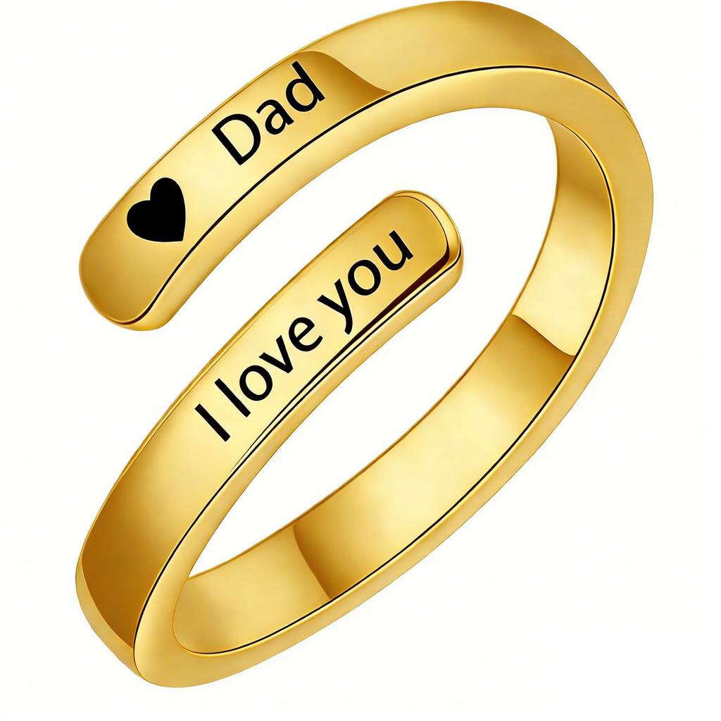 Twisted Jewellery for Men | “I Fucking Love You” Open-front Ring for Women | Letter Jewellery | Engraved Stainless Steel Ring