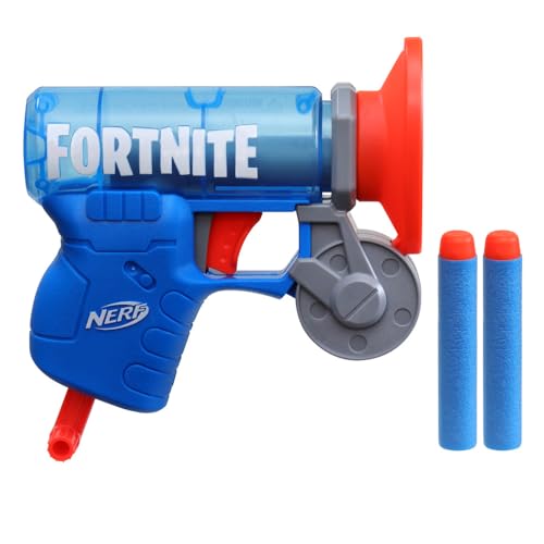 Hasbro Nerf Fortnite Microshot Micro Grappler Mini Dart-Firing Blaster with Fortnite Grappler Gear Design and 2 Official Nerf Elite Darts