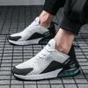 Couples spring and autumn trend versatile flying woven air cushion running breathable non-slip sports men's shoes