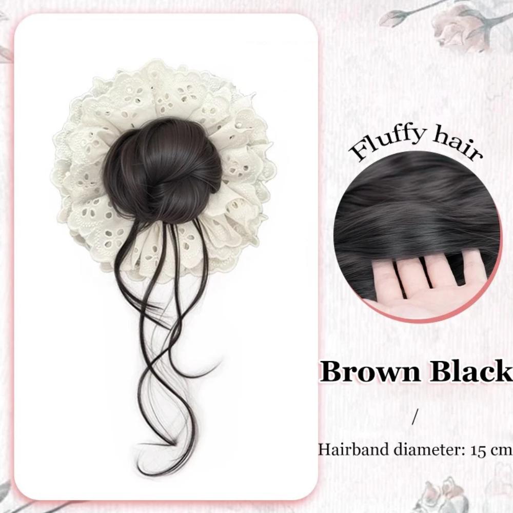 Synthetic Hair Tie Wig Lace Hair Rope Hairpiece Elegant Wig Hairband  Women
