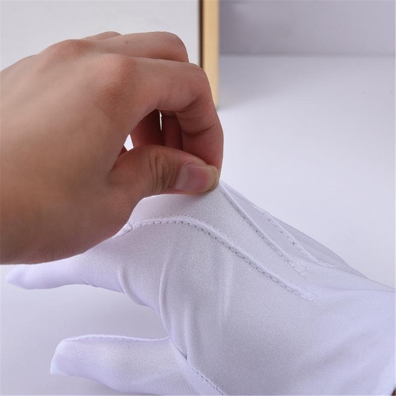 Stage White Gloves for Stage Perform Dancing Adult Size White Gloves Formal Gloves for Party Cosplay Policeman Pageant