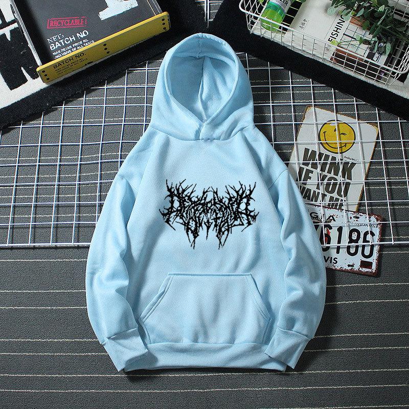 Women's Hooded Long Sleeve Sweatshirt Loose Fit Gothic Graphic Print Pullover Top 2022 Winter Hip Hop Vintage Streetwear Hoodie