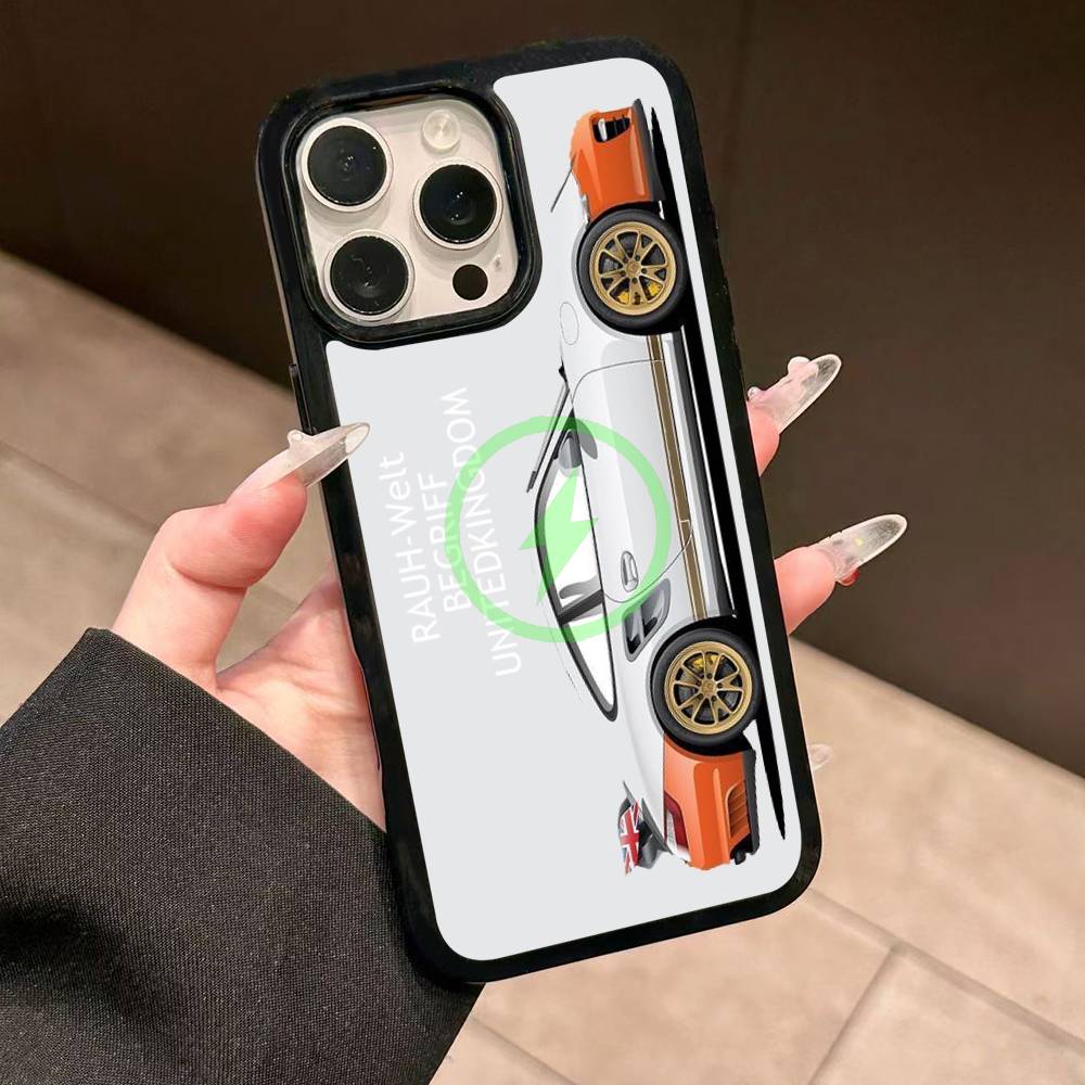 Sports Car Jdm Drift RWB 911 964 933 For Magsafe Wireless Charge Phone Case For iPhone 17 16 14 13 12 11 15 Pro Max Plus