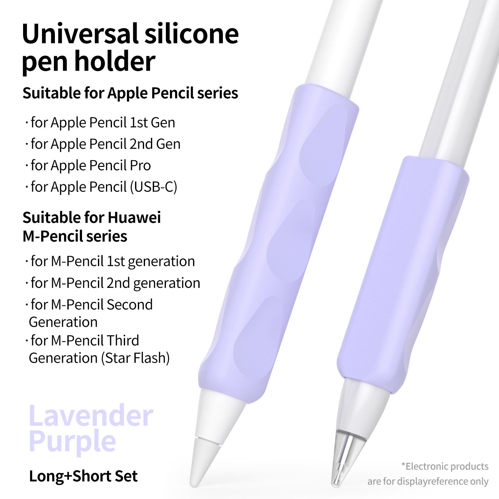 

2Pcs Silicone Sleeve for Apple Pencil,Huawei M-Pencil Series Stylus Cover Grip Holder Grey