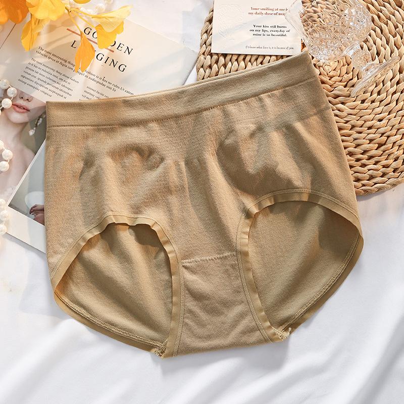 Große Größe Damen Frühling und Herbst Reine Baumwolle Antibakterieller Schritt Nahtlos Hohe Taille Dreieck Slip