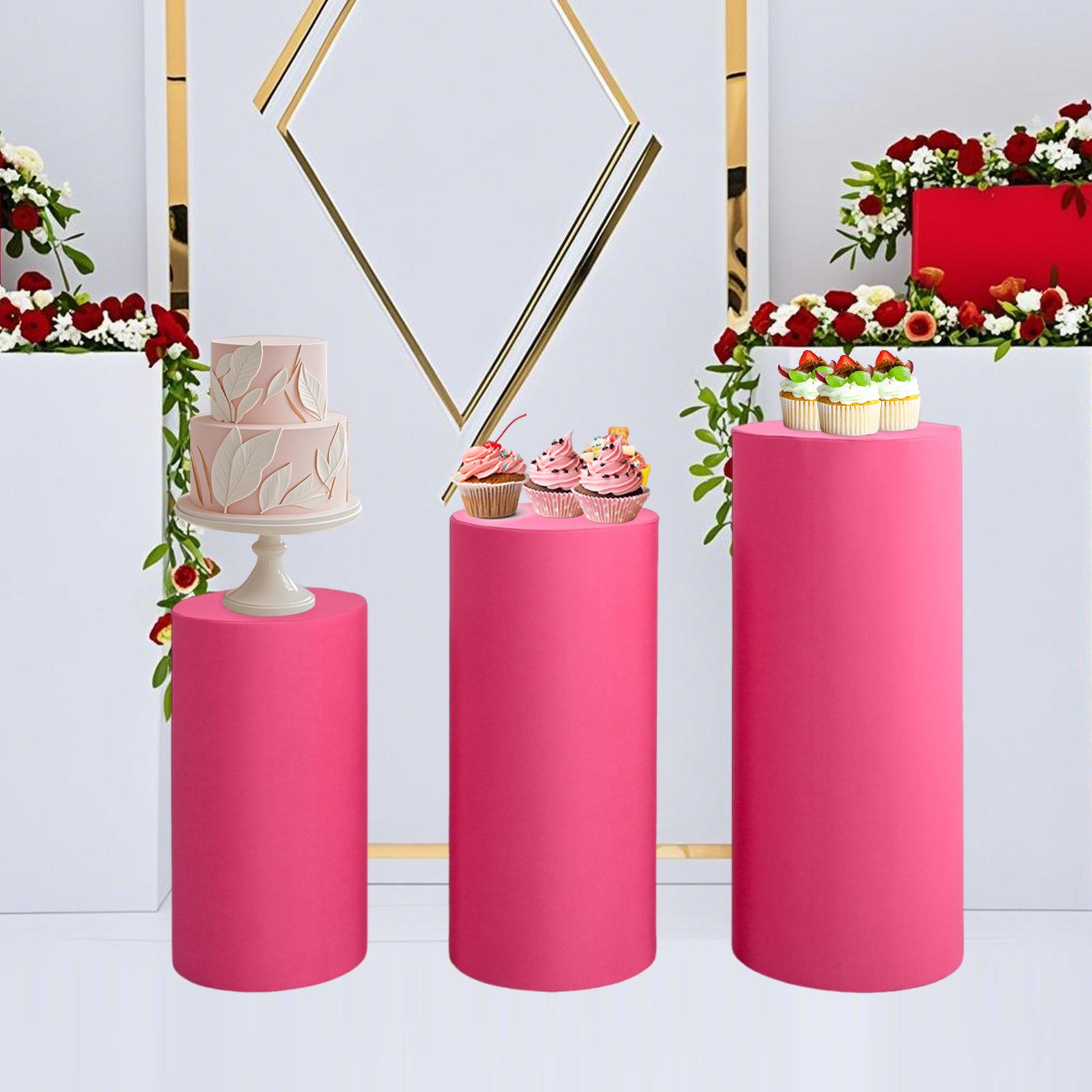 Stretch Cylinder Plinth Pedestal Cover Party Decor Prop for Wedding and Event Table Display S