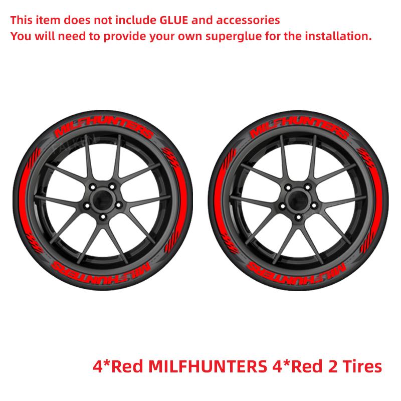 MILFHUNTERS 3D Tire Letter Decals PVC Waterproof Funny Racing Wheel Stickers Car Accessories