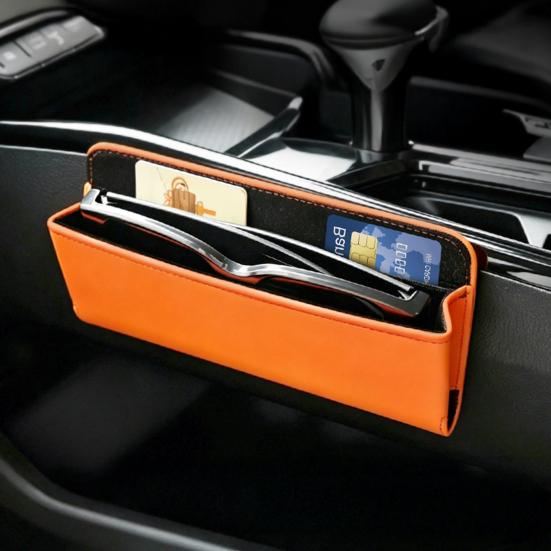 Car Center Console Organizer Faux Leather Car Storage Box for Sunglasses Cards Vehicle Dashboard Tray for Tidying Car Interior Accessory
