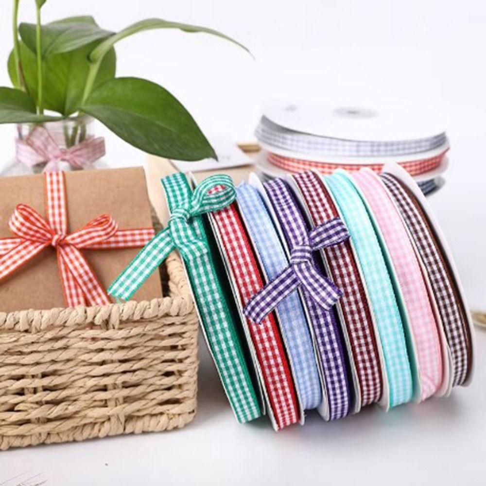Assorted Colors Gingham Ribbon DIY Crafts Bow Ribbon Variety Pack Gift Wrapping Ribbon  Hair Bows