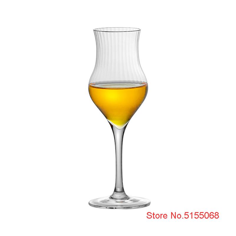 Japanese Style Harp Stripe Whisky Goblet Cognac Brandy Snifter Copita Nosing Glass Crystal Tulips Whiskey Smelling Tasting Cup