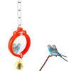 Parrot Parakeet Bird Mirror Στρογγυλό Κλουβί σε σχήμα καρδιάς Κρεμασμένο παιχνίδι αναρρίχησης για κατοικίδια