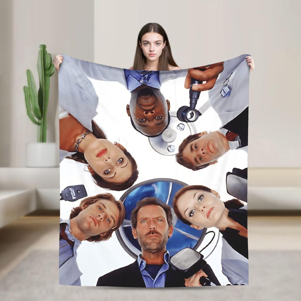 Doctor House Blanket Soft Fluffy Plush Throw Blanket For Students Couch Chair Sofa Bed Flannel Bedspread Bed Cover