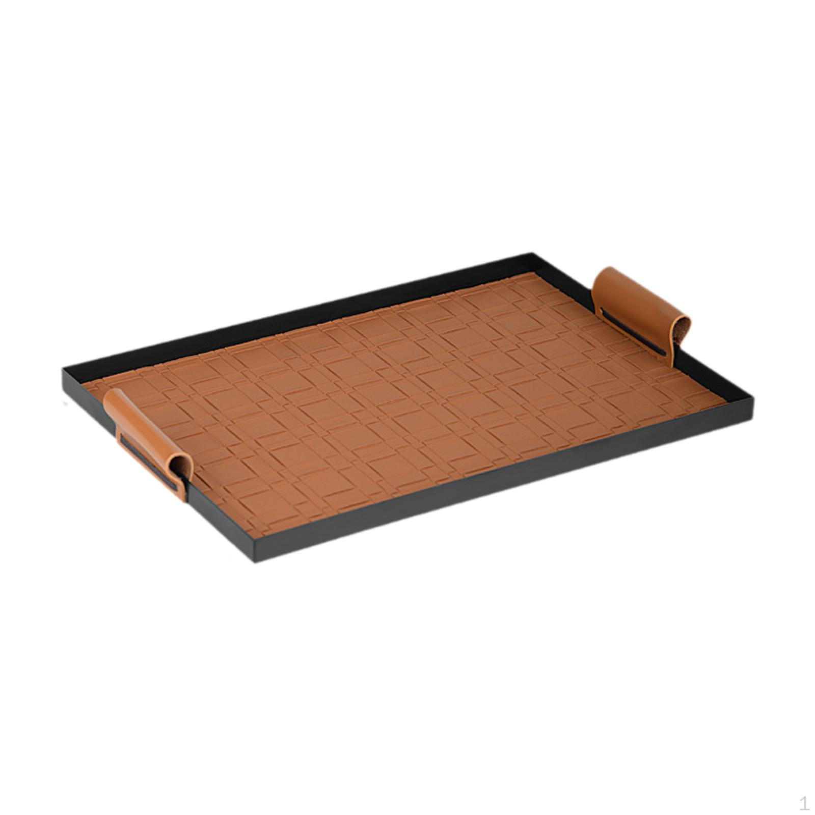 

Catchall Tray Vanity Dish Display Portable Jewelry Holder Serving for Counter Home Dining коричневий