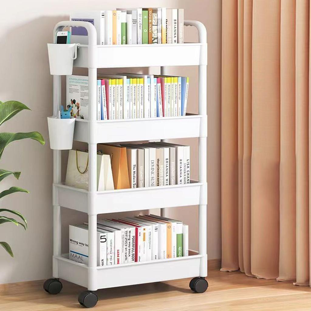 Snacks and Beverages Rack Easy To Assemble Rolling Cart 4 Tiers Trolley Convenient Storage Solution for Picnics