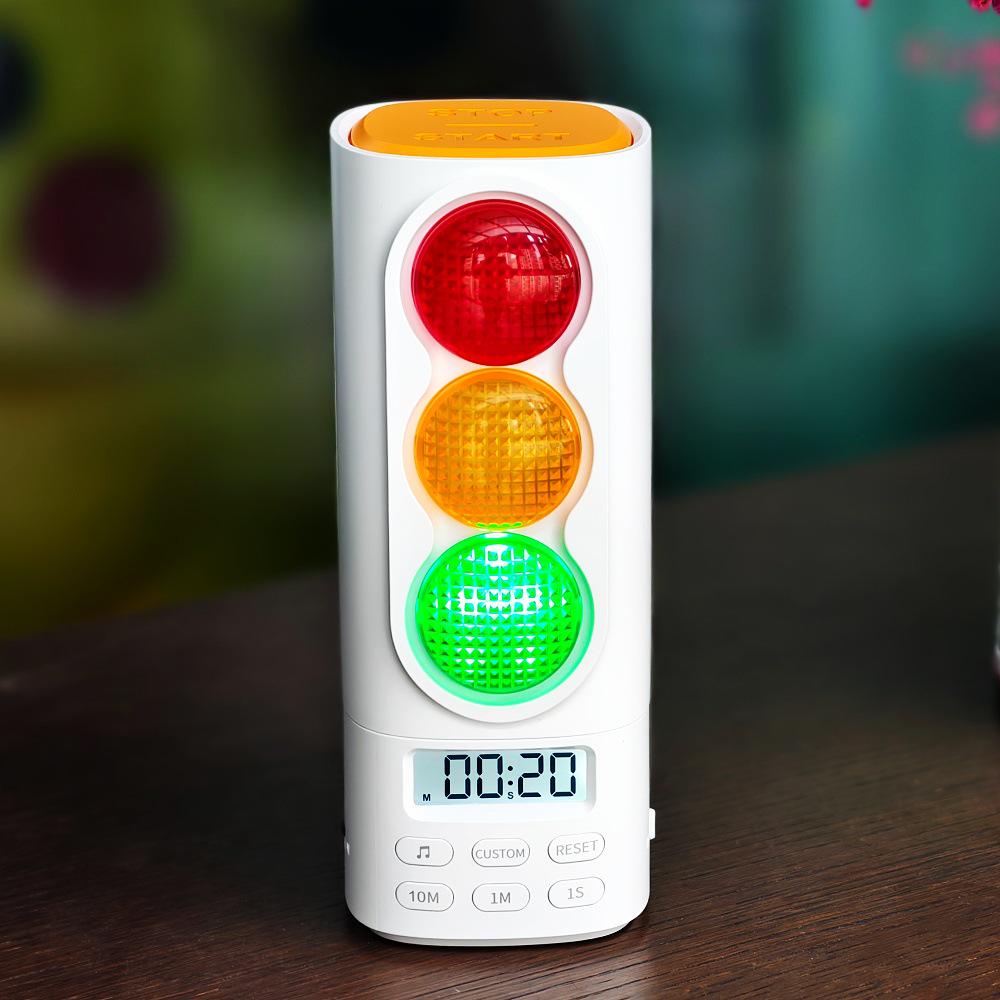 Red & Green Student Timer: Enlightenment Learning, Check-in Schedule, High-Visibility, Self-Discipline Tool Rechargeable белый