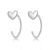 Silver Earrings Women Heart Flower Star Moon Butterfly Shape Decoration Stud