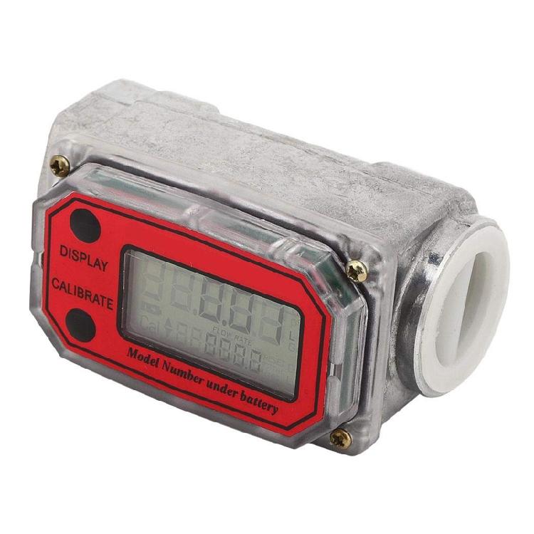 DigitalTurbine Flow Meter LCD Display for Diesel Kerosene Gasoline 1-inch Metal