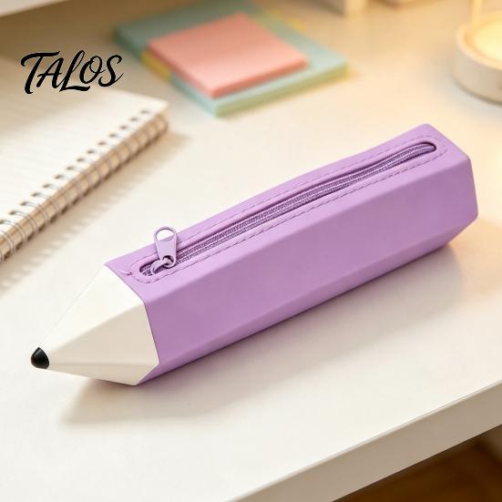 Durable Pencil Bag Students Silicone Case with Zipper, Waterproof Shaped Large Capacity Organizer Stationery Pouch, for Pens, Erasers, Rulers