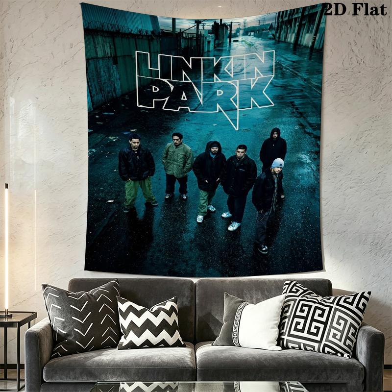 Linkin Park Wall Tapestry Aesthetic Wall Hanging Printed Fabric Blanket Decorative Tapestries for Bedroom Living Room Home Decor
